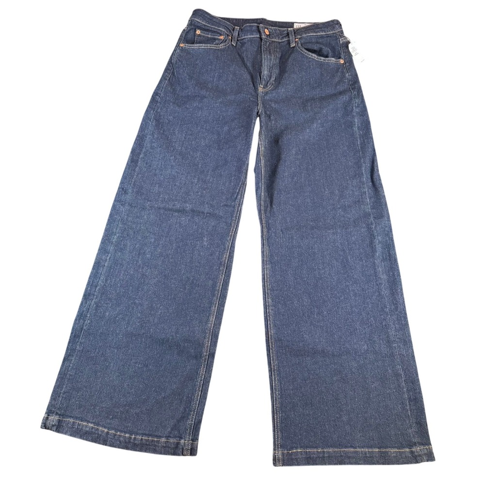 Gap Curvy High Rise Stride Jeans Dark Wash Wide Leg Denim 33/16R NWT 842622-00-1